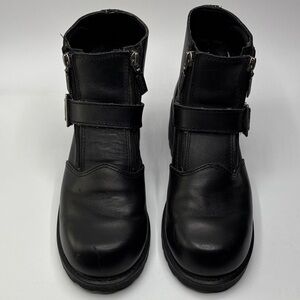 Harley-Davidson Women’s Size 8.5 Wayward Black Leather Zipper Biker Boots